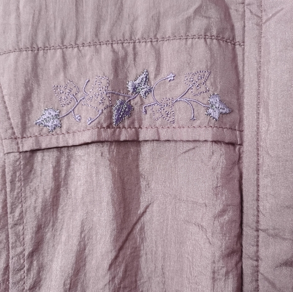 Women's NORTHERN SUN Lavender Zip Jacket Lightweight Vintage LINED Embroidery - Picture 13 of 14